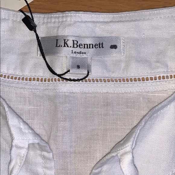 NWT LK Bennett White Linen Tunic Dress, Size Small - Picture 3 of 15